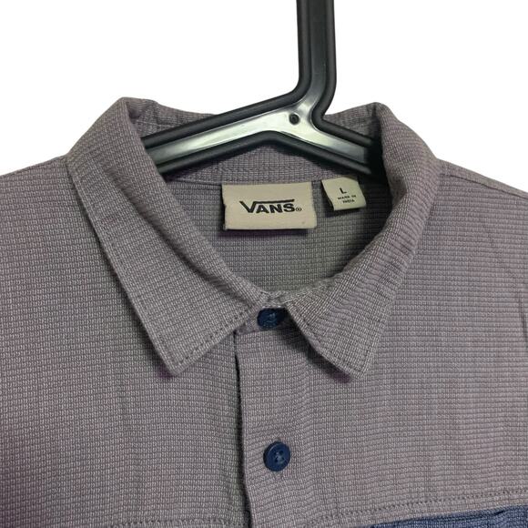 Vans Off The Wall 2-Tone Button Down Shirt Boys Size L - Picture 3 of 7